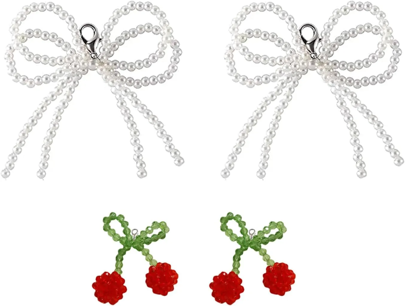 AUONY Shoe Charms for Sneakers, Shoelace Charms Bows Shoe Decoration Clips Charms Shoe Jewelry for Shoes Decoration