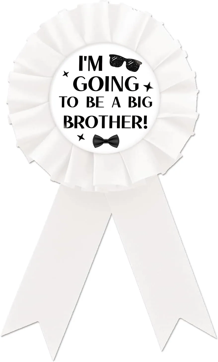 Big Brother Tinplate Badge and Button Pin - Happy 1st Birthday Rosette Badge for Baby Boy - Brooch for Baby Shower/Gender Reveal Party