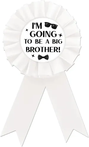 Big Brother Tinplate Badge and Button Pin - Happy 1st Birthday Rosette Badge for Baby Boy - Brooch for Baby Shower/Gender Reveal Party