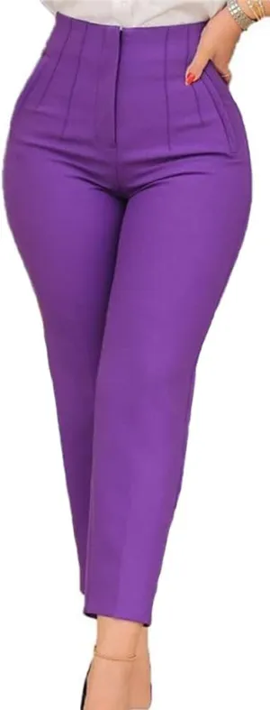 BIRW Womens High Waisted Pants 2025 Trendy Skinny Business Work Casual Pencil Trousers with Pockets