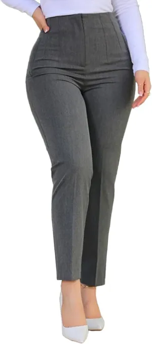BIRW Womens High Waisted Pants 2025 Trendy Skinny Business Work Casual Pencil Trousers with Pockets