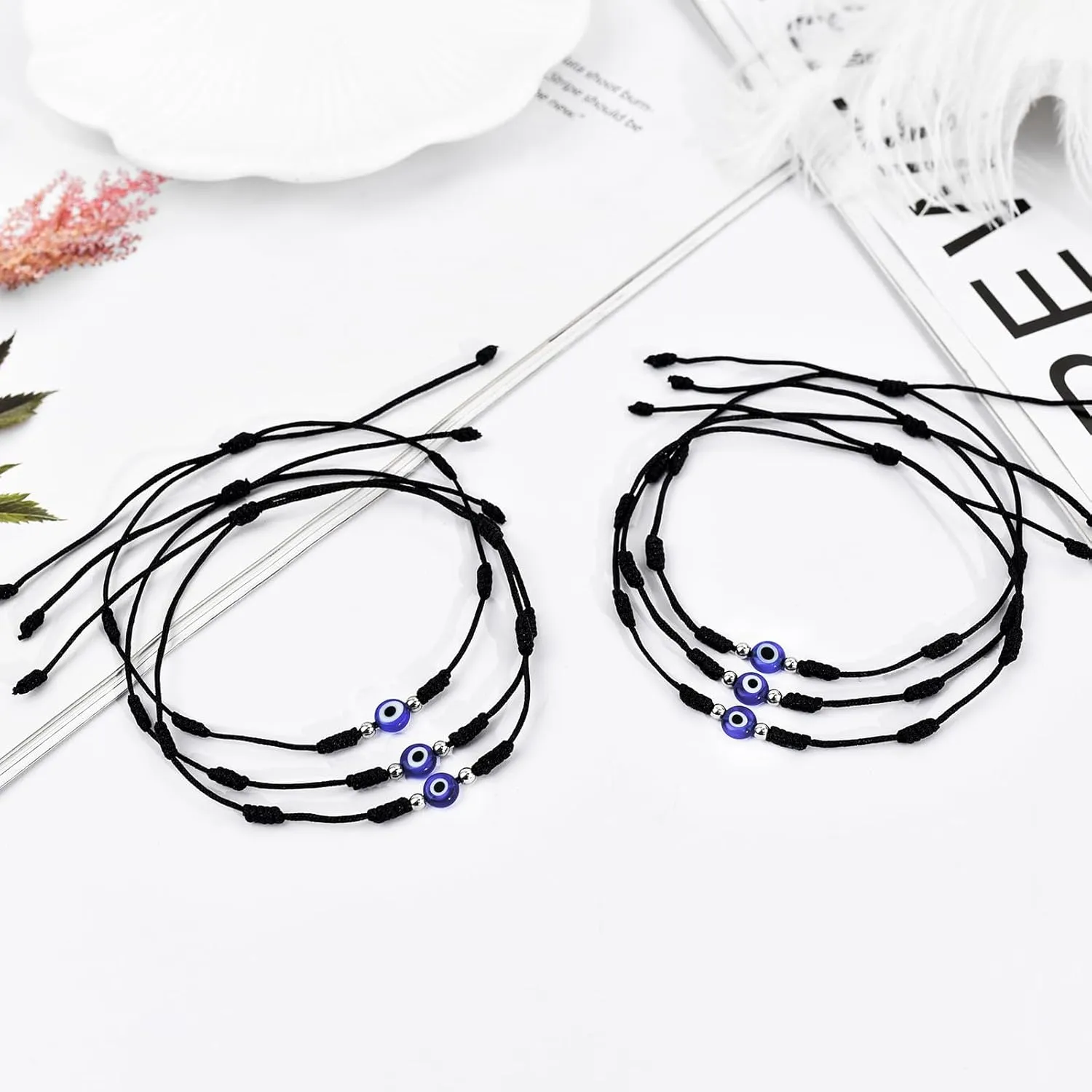 BOCHOI Evil Eye Bracelet for Women Good Luck String Bracelet Kabbalah Protection Friendship Wish Bracelet Jewelry for Girls Girlfriend Wife Mother Daughter