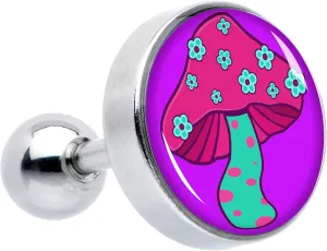 Body Candy 16G Womens 6mm Stainless Steel Funky Floral Mushroom Mens Cartilage Earring Helix Tragus Jewelry 1/4"