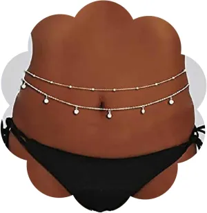 Boho Layered Crystal Waist Chain Gold Rhinestone Body Chain Bead Belly Chain Bikini Waist Body Chain Ball Stomach Chain Summer Jewelry for Women