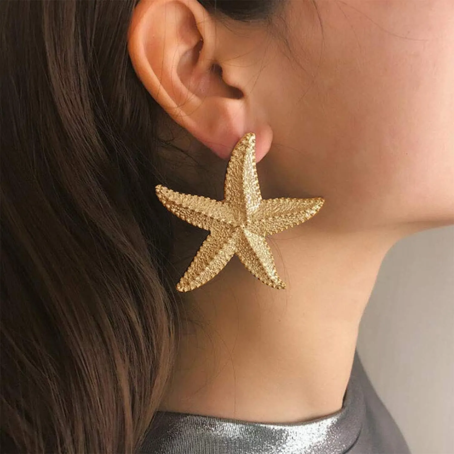 Boho Starfish Earrings Starfish Statement Star Stud Earrings for Women Beach Ocean Summer Gift