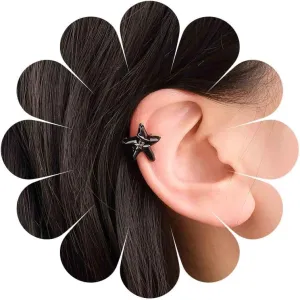 Boho White Star Ear Cuff Earrings White Star Ear Clip Earrings Vintage Resin Star Cuff On Earrings Star No Piercing Clip Earrings Jewelry for Women