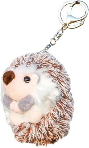 Boys Girls Creative Funny Cute Kawai Little Brown Hedgehog Keychain, Soft Plush Stuffed Animal Hedgehog Keycrings Bag Backpack Decoration Bag Purse Pendant Car Key Ring Gift