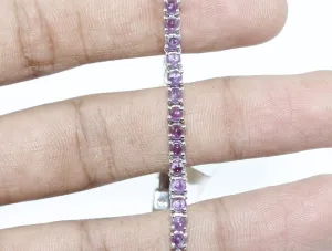 Bracelet Handmade Amethyst Watch Charm girls woman 3 mm 7in