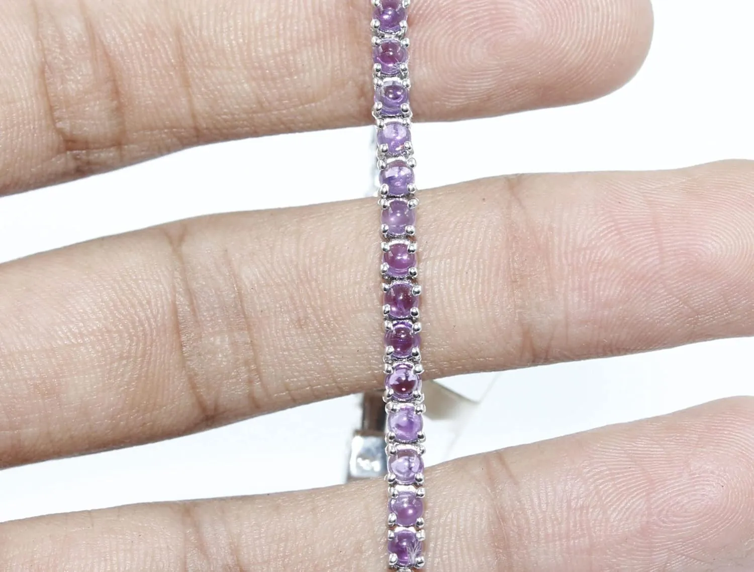 Bracelet Handmade Amethyst Watch Charm girls woman 3 mm 7in