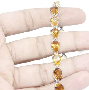 Bracelet Handmade Art Yellow Topaz Watch Charm for girls woman Citrine 10x7 mm