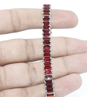 Bracelet Handmade Garnet Watch Charm girls woman 3x5 mm 7in