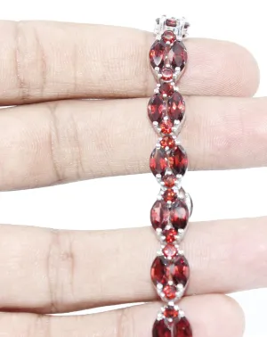 Bracelet Handmade Garnet Watch Charm girls woman 6x3 mm 7in