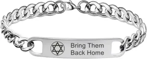 Bring Them Back Home Bracelet for Men Women Israeli Jewish Star of David Stainless Steel Bracelets for Men,Star of David Braided Wristband Support Israel I Stand with Israel Jewelry