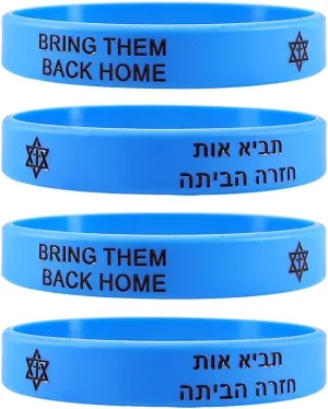 Bring Them Back Home Bracelet Israeli Jewish Star of David Silicone Wristbands for Men Women,Blue Rubber Chain Star of David Bracelet Support Israel I Stand with Israel Jewelry