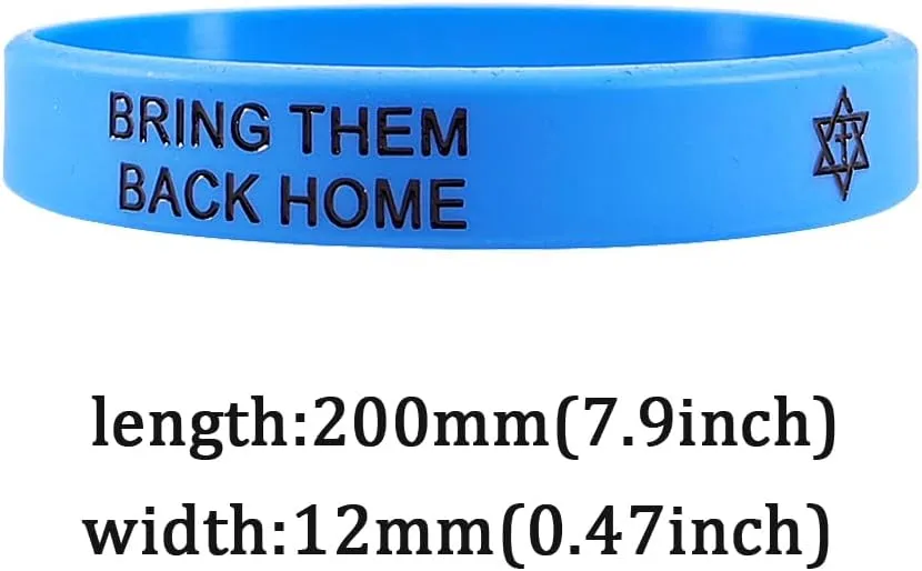 Bring Them Back Home Bracelet Israeli Jewish Star of David Silicone Wristbands for Men Women,Blue Rubber Chain Star of David Bracelet Support Israel I Stand with Israel Jewelry