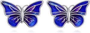 Butterfly Stud Earrings for Women 925 Sterling Silver Stud Earrings Butterfly Jewelry Gift