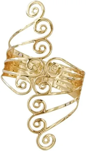 Caiyao Wings Boho Upper Arm Bracelet Cuff Bangle Gold Silver Angel Wings Open Upper Arm Bangle Bracelet Adjustable Armband Jewelry for Women