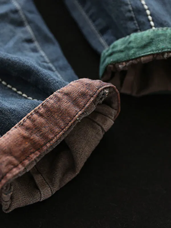 Casual Loose Embroidered Elasticity Harem Denim Pants LY3970