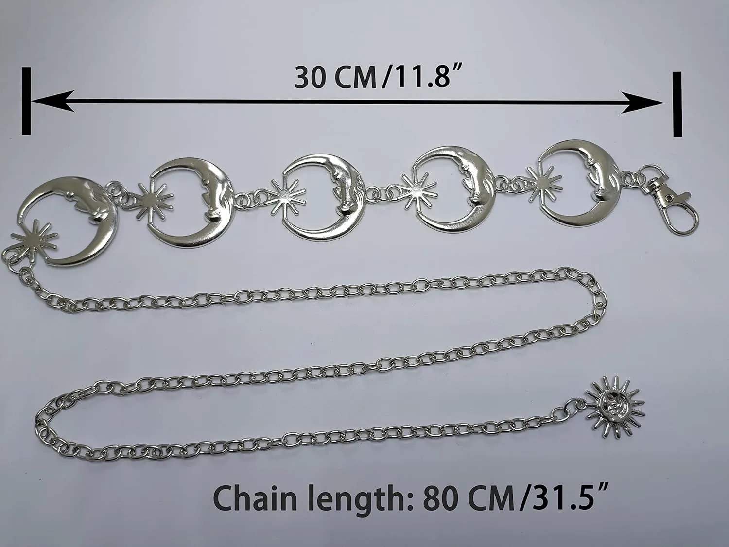 Chain Belts for Women Moon Star Waist Chain Belt Multilayer Body Belly Chain