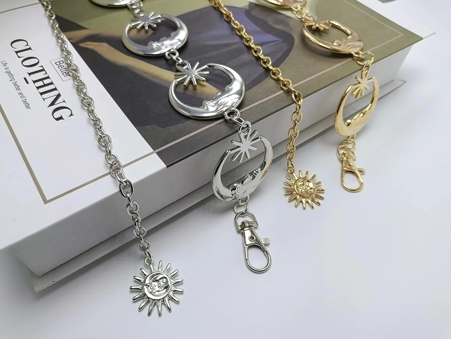 Chain Belts for Women Moon Star Waist Chain Belt Multilayer Body Belly Chain