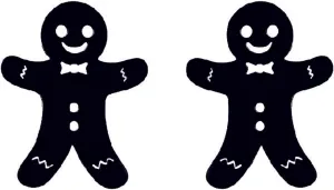 Christmas Gingerbread Man Small Stud Earrings Minimalist Stainless Steel Funny Cartoon Christmas Cookie Candy Cane Snowflake Tiny Earrings for Women Xmas Winter Festival Holiday Party Fashion Jewelry Gifts