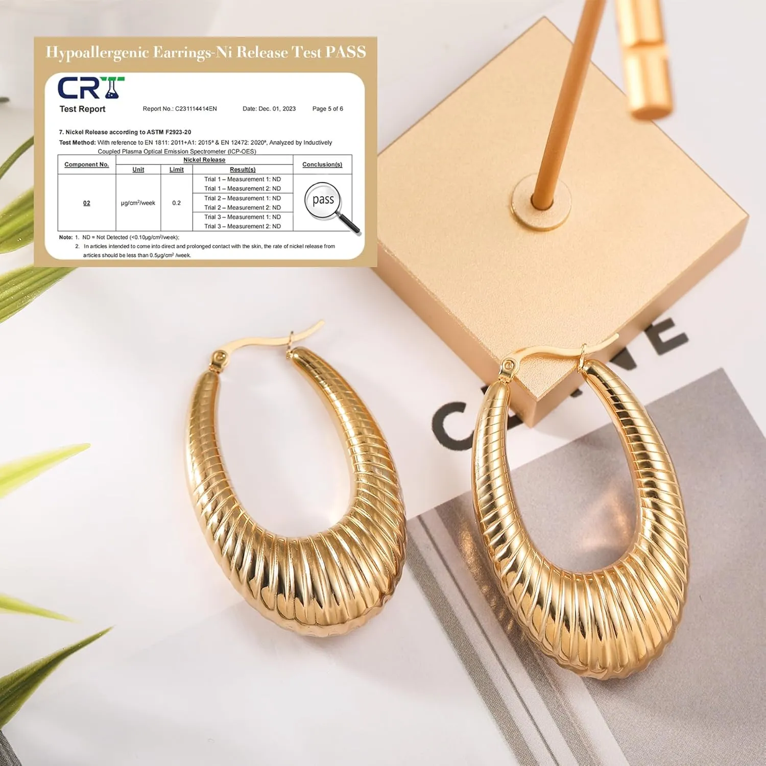 Chunky Gold/Steel Hoop Earrings for Women,14K Gold Plated/Steel Chunky Huggie Hoop Earring Lightweight,Stainless Steel Thick U Shape Hoops Twist Thread Flatted Hoops Earrings Hypoallergenic