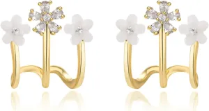 Claw Earrings Cuff for Women Zircon Stud Ear Cuffs Hoop Earrings That Look Like Multiple Piercings Multi Hoop Tiny Ear Wrap Cuff Piercing Studs Earrings for Women