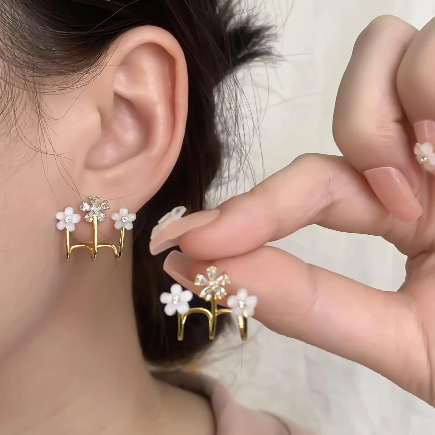 Claw Earrings Cuff for Women Zircon Stud Ear Cuffs Hoop Earrings That Look Like Multiple Piercings Multi Hoop Tiny Ear Wrap Cuff Piercing Studs Earrings for Women