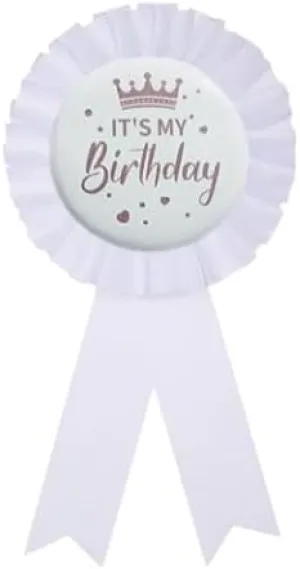 COLORFUL BLING It's My Birthday Ribbon, Satin Fabric Happy Birthday Birthday Queen King Ribbon Tinplate Badge Pin for Girls, Boys, Award Rose Badge Brooch Party Decoration