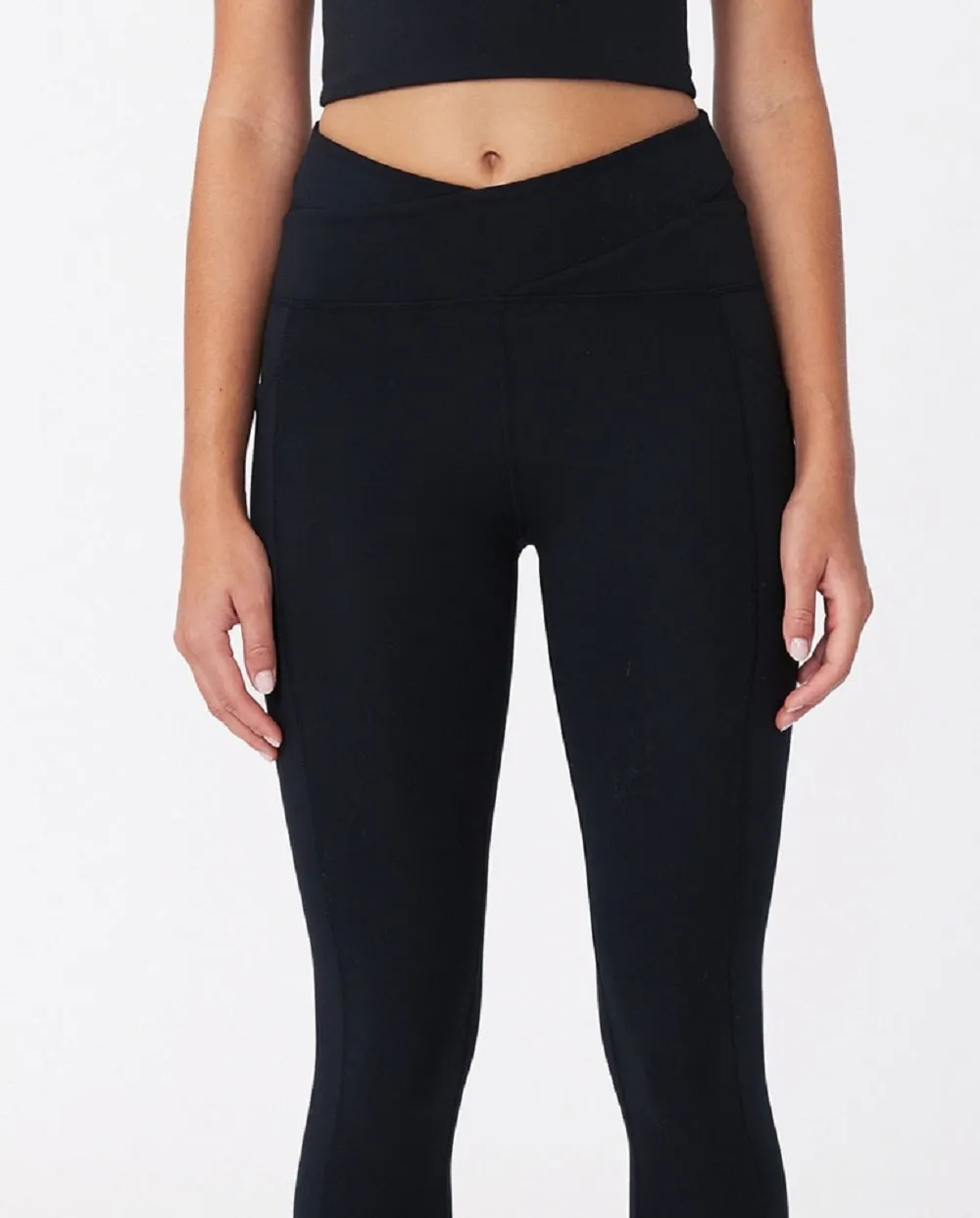 COTTON ON Women's Ultra Soft Cross Over Full Length Tight Pants Black Size X-Small