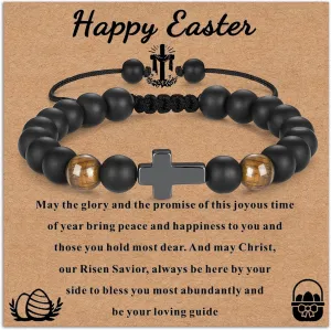 Cross Bracelet for Teens Girls Boys, Easter Basket Stuffers Graduation First Communion Baptism Confirmation Christian Present Jewelry Religious Easter Gifts for Goddaughter Daughter Son Niece