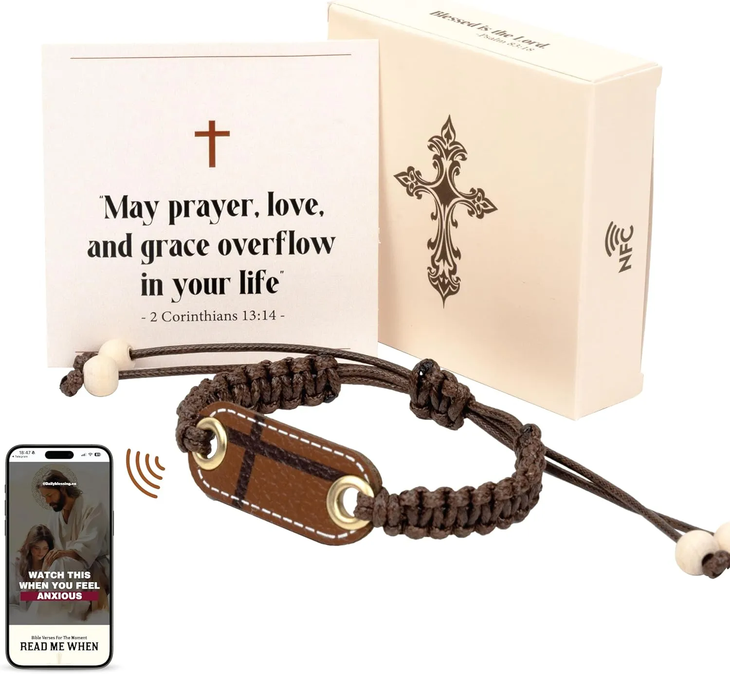 Cross Bracelet, Mens Bracelet Leather for Fathers Day Dad Gifts for Dad, Daily Bible Verse Bracelets for Easter Confirmation Christmas Gifts for Men, Women