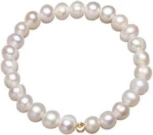 Cute Beaded Freshwater Cultured 10mm Big Shell Pearl Bracelets for Women,Dainty Handmade Bead Ball Pearl Stretch Bracelet Simple Jewelry for Woman