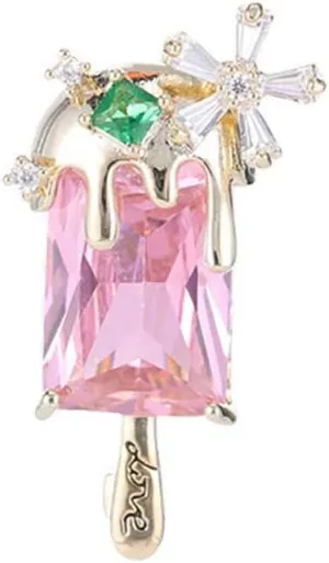 Cute Ice-Cream Brooch Pin for Women Girls, Fashion Brooch Pins Dainty Dress Accessories Jewelry for Hat Bag Suit Tie