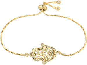 Dainty 14K Real Gold Plated Bracelet for Women Men, Adjustable Gold Chain Link Evil Eye Hamsa Hand Paperclip Butterfly Charm Bracelets for Women Jewelry