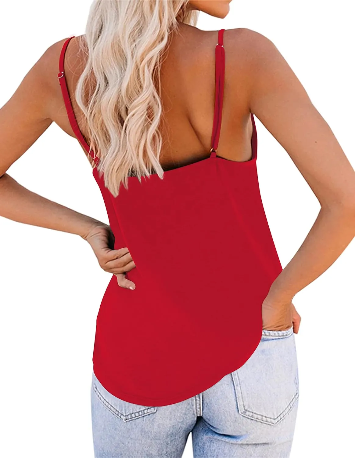 Diosun Women's V Neck Spaghetti Strappy Tank Tops Sexy Casual Loose Sleeveless Shirts Camisole