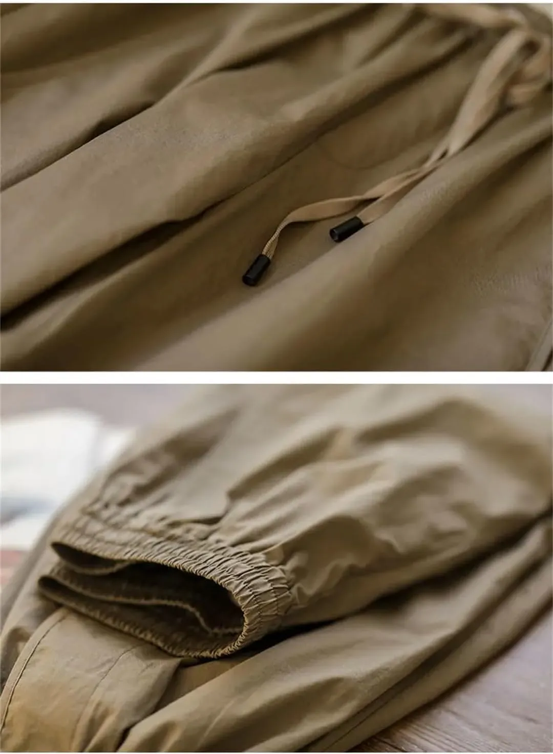 Disimlarl Women Casual Harem Pants Elastic Waist Loose Pants High Waist Ankle-Length Cotton Pants