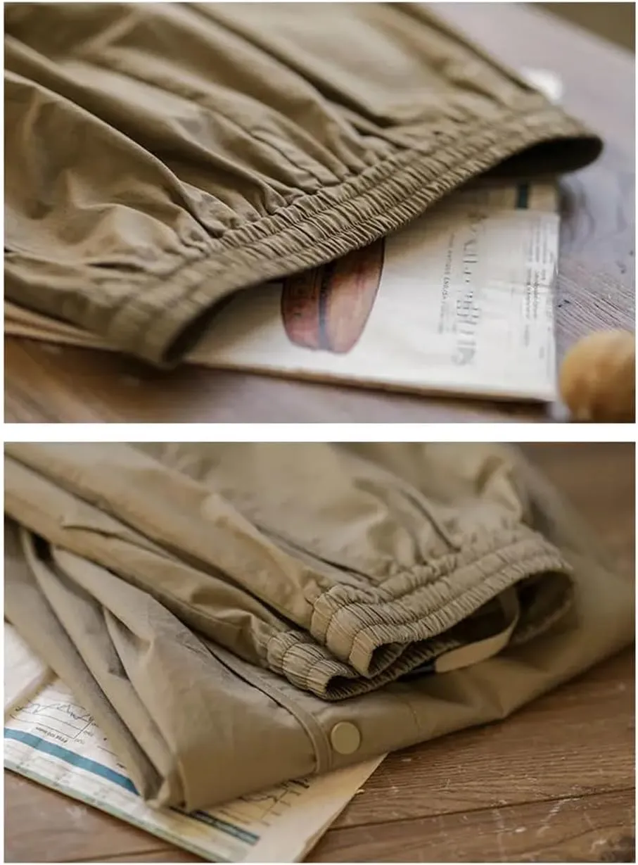 Disimlarl Women Casual Harem Pants Elastic Waist Loose Pants High Waist Ankle-Length Cotton Pants