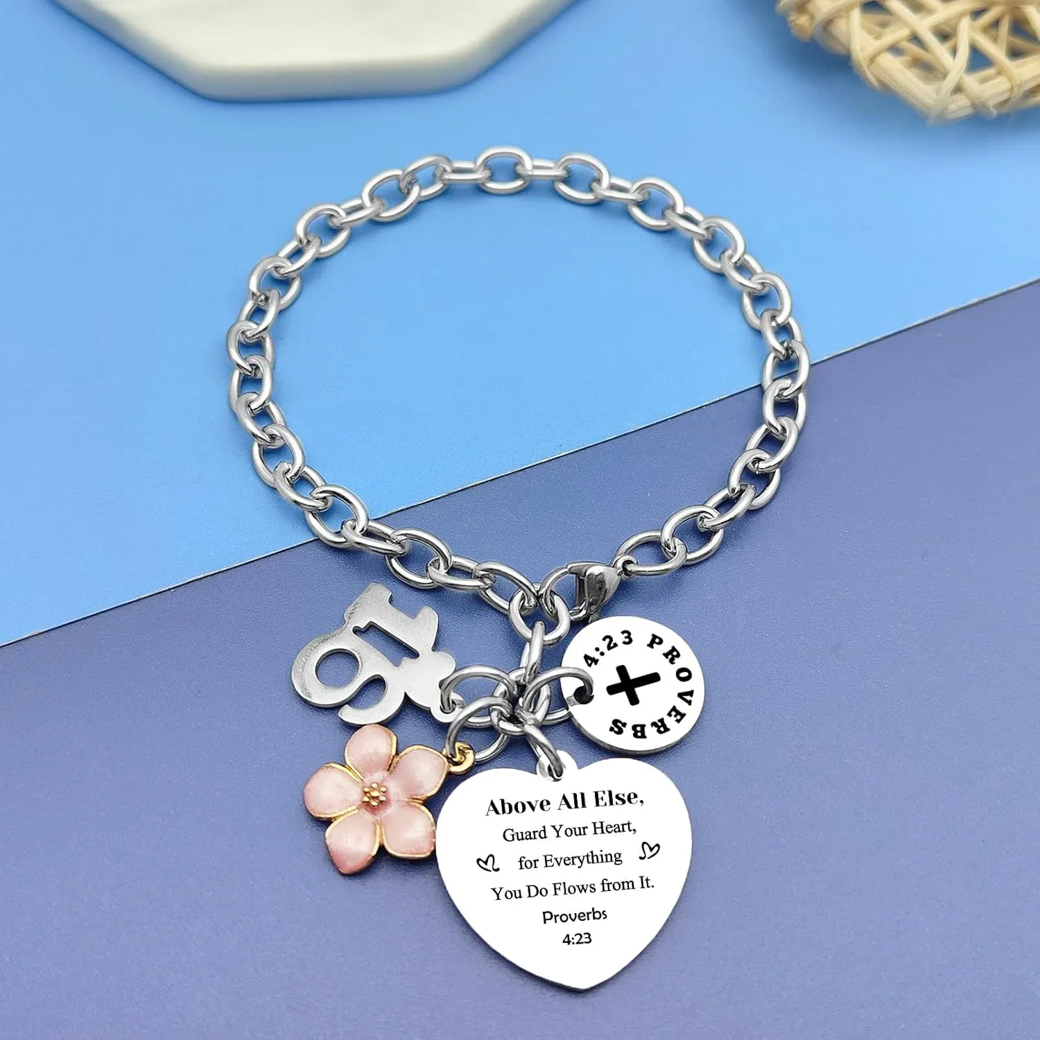 DlaeKua Birthday Gifts for Girls Bracelet Birthday Charm Bracelets Stainless Steel Bracelet Gift for Women Girls 13 15 16 18 21 Year Old Daughter Granddaughter Birthday Present