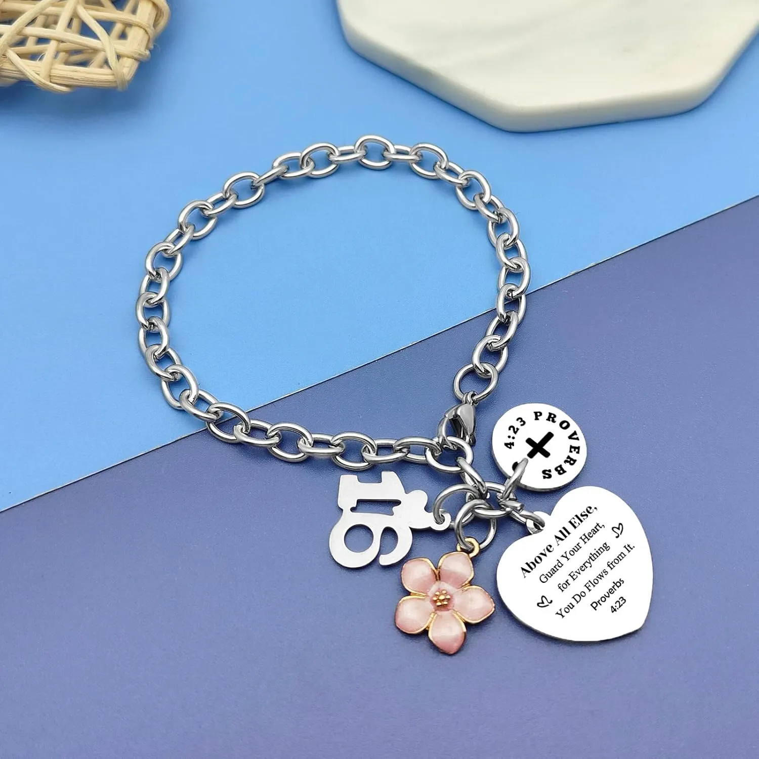 DlaeKua Birthday Gifts for Girls Bracelet Birthday Charm Bracelets Stainless Steel Bracelet Gift for Women Girls 13 15 16 18 21 Year Old Daughter Granddaughter Birthday Present