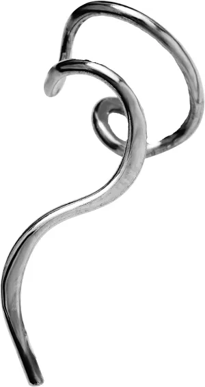 Ear Charms 'One-Liner' Ear Cuff Non-Pierced Left Earring Jacket Cuff in EZ Care Rhodium on Silver