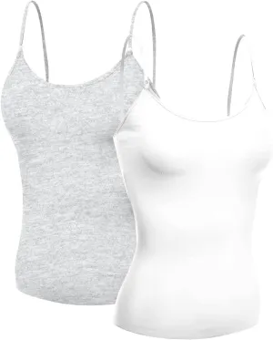 Emmalise Women's Camisole Built in Bra Wireless Fabric Support Short Cami