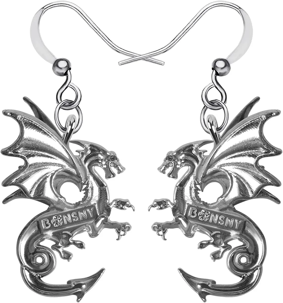 Enamel Alloy Mythical Dragon Earrings Dinosaur Dangle Novelty Jewelry Charms Gifts for Women Girls