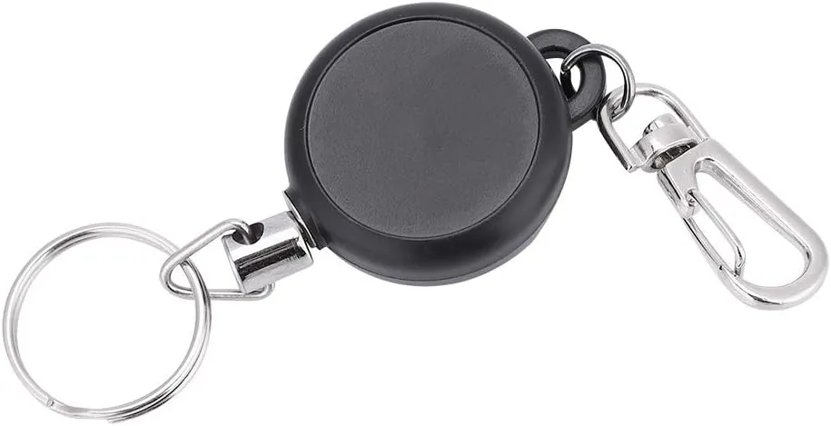 Extendable Keychain, Keychain Extender with Retractable Cord Secures Keys, Key Reels Retractable with 60cm/23.6in Steel Wire Rope