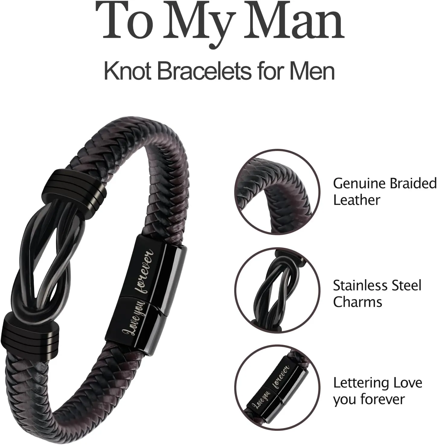 Fathers Day Dad Gifts for Dad Husband from Wife Valentines Gifts for Him Boyfriend Men Mens Bracelet Valentine's Bracelets for Men Anniversary Romantic