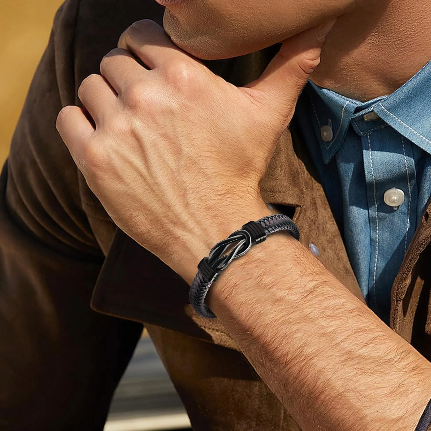 Fathers Day Dad Gifts for Dad Husband from Wife Valentines Gifts for Him Boyfriend Men Mens Bracelet Valentine's Bracelets for Men Anniversary Romantic