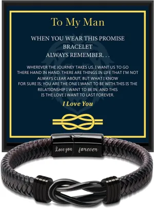 Fathers Day Dad Gifts for Dad Husband from Wife Valentines Gifts for Him Boyfriend Men Mens Bracelet Valentine's Bracelets for Men Anniversary Romantic