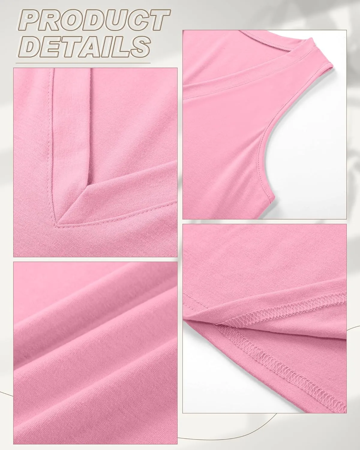 Ficerd 4 Pack V Neck Tank Tops for Women Sleeveless Shirts Loose Fit Tunic Tank Multipack 2025 Summer Beach Vacation Clothes