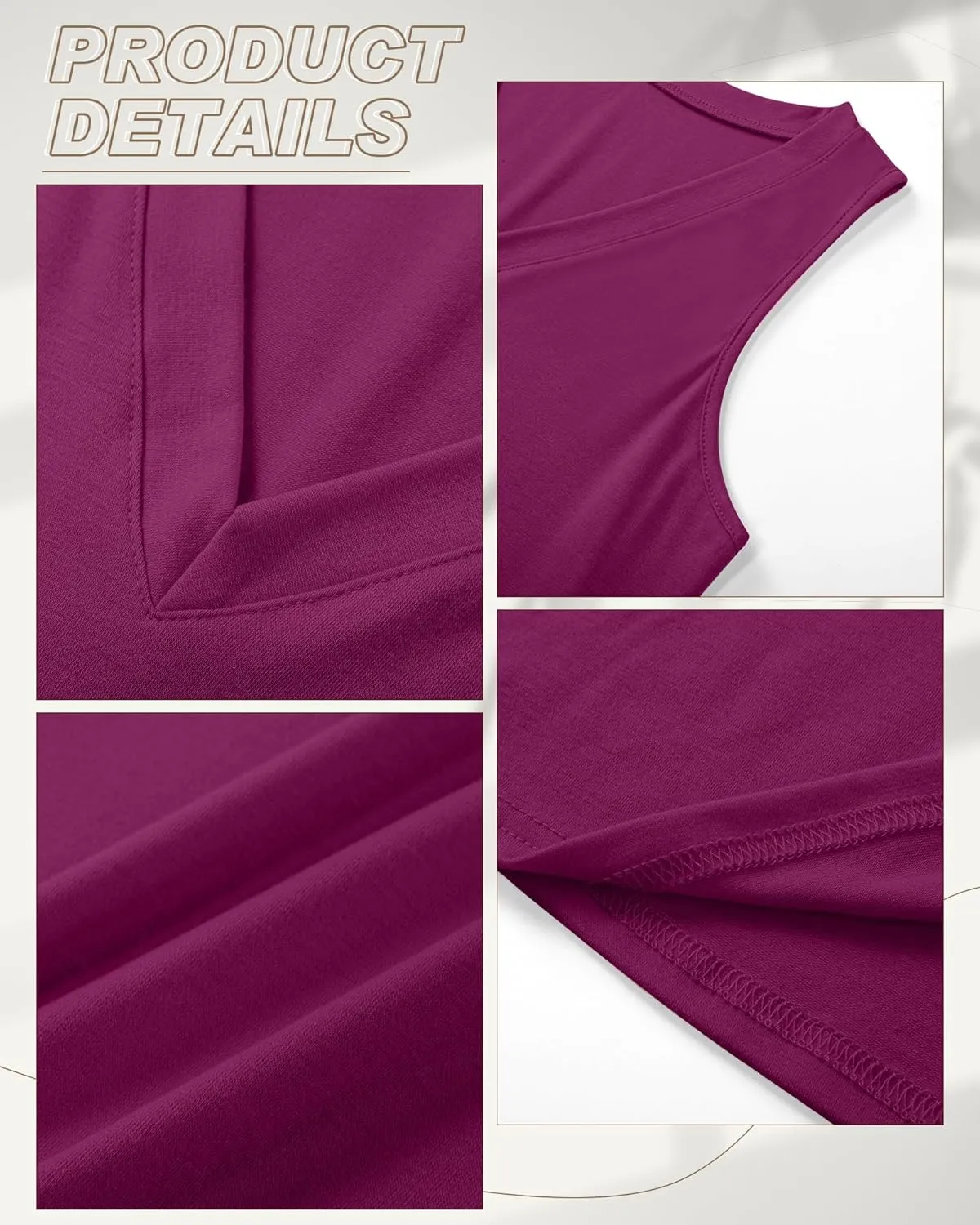 Ficerd 4 Pack V Neck Tank Tops for Women Sleeveless Shirts Loose Fit Tunic Tank Multipack 2025 Summer Beach Vacation Clothes