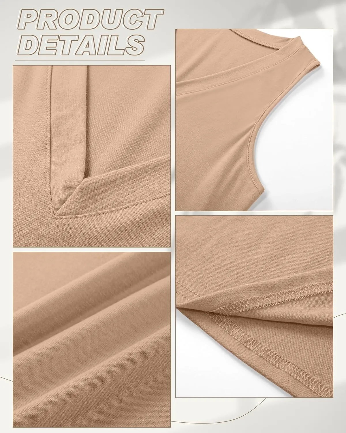Ficerd 4 Pack V Neck Tank Tops for Women Sleeveless Shirts Loose Fit Tunic Tank Multipack 2025 Summer Beach Vacation Clothes